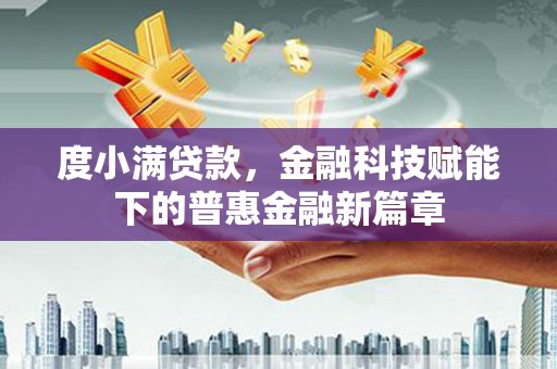 东西湖度小满贷款，金融科技赋能下的普惠金融新篇章