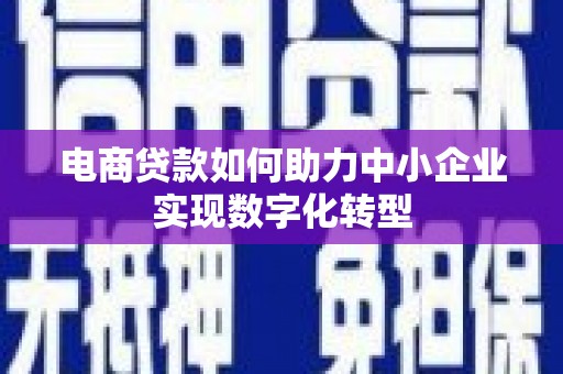 东西湖电商贷款如何助力中小企业实现数字化转型