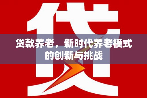 东西湖贷款养老，新时代养老模式的创新与挑战