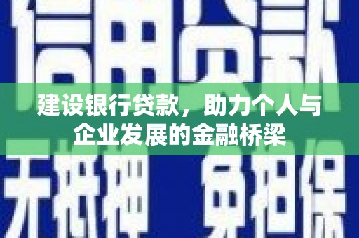 东西湖建设银行贷款，助力个人与企业发展的金融桥梁