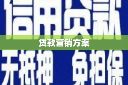 东西湖贷款营销方案