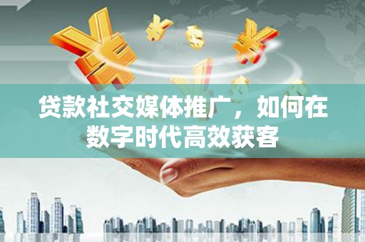 东西湖贷款社交媒体推广，如何在数字时代高效获客