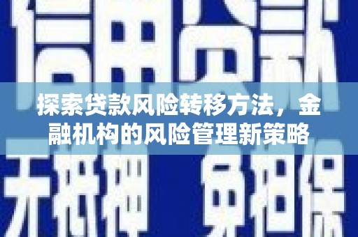 东西湖探索贷款风险转移方法，金融机构的风险管理新策略