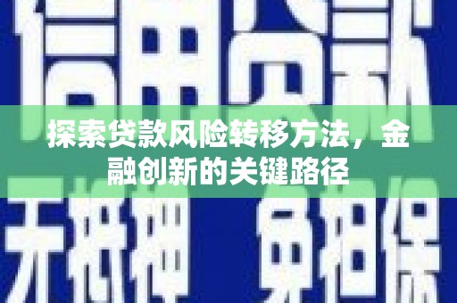东西湖探索贷款风险转移方法，金融创新的关键路径