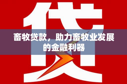 东西湖畜牧贷款，助力畜牧业发展的金融利器