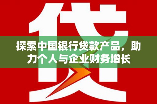 东西湖探索中国银行贷款产品，助力个人与企业财务增长