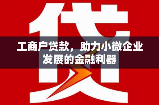 东西湖工商户贷款，助力小微企业发展的金融利器