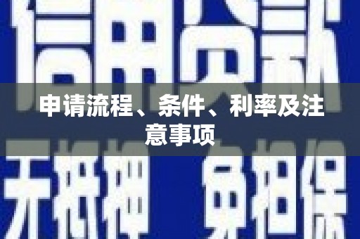 东西湖申请流程、条件、利率及注意事项
