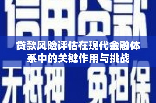 东西湖贷款风险评估在现代金融体系中的关键作用与挑战