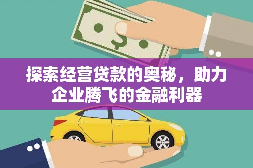 东西湖探索经营贷款的奥秘，助力企业腾飞的金融利器