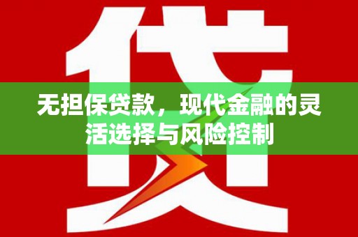 东西湖无担保贷款，现代金融的灵活选择与风险控制