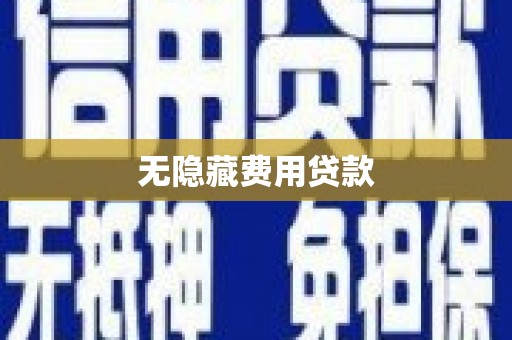 东西湖无隐藏费用贷款