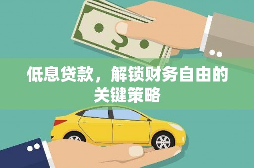 东西湖低息贷款，解锁财务自由的关键策略