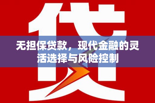 东西湖无担保贷款，现代金融的灵活选择与风险控制