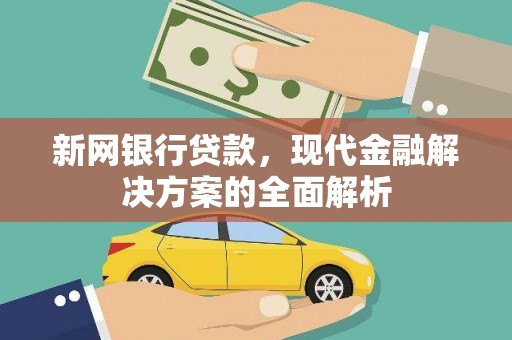 东西湖新网银行贷款，现代金融解决方案的全面解析