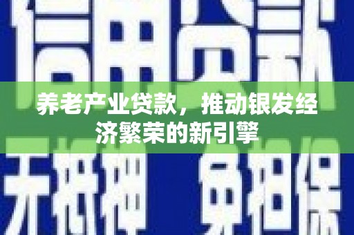 东西湖养老产业贷款，推动银发经济繁荣的新引擎