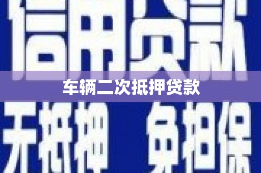 东西湖车辆二次抵押贷款