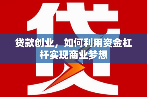 东西湖贷款创业，如何利用资金杠杆实现商业梦想
